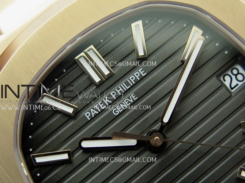Nautilus 5711 Gain Weight DDF 1:1 Best Edition Gray Textured Dial On Black Leather Strap Super Clone DD324