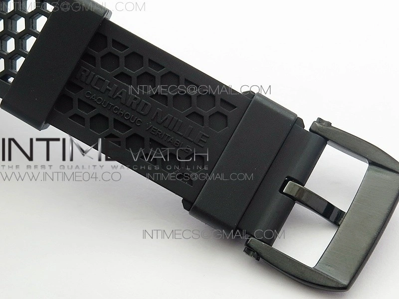 RM027 Titanium DLC Real Tourbillon EURF Best Edition Skeleton Skull Dial on Black Rubber Strap
