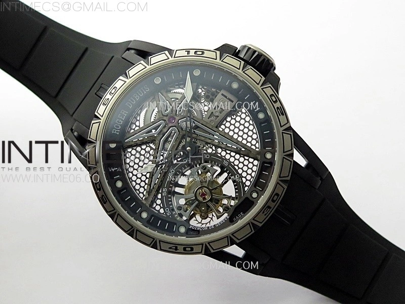 Excalibur Rddbex0815 DLC Ti BBR Best Edition Black Skeleton Dial on Black Rubber Strap Asian RD505SQ