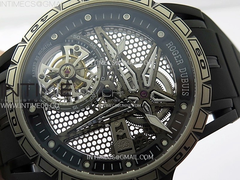 Excalibur Rddbex0815 DLC Ti BBR Best Edition Black Skeleton Dial on Black Rubber Strap Asian RD505SQ