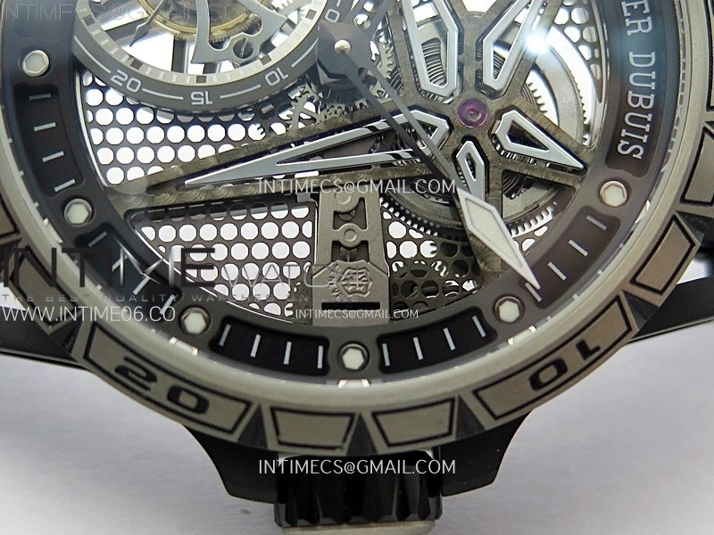 Excalibur Rddbex0815 DLC Ti BBR Best Edition Black Skeleton Dial on Black Rubber Strap Asian RD505SQ