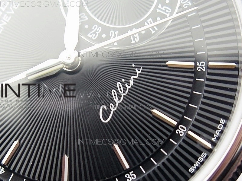 Cellini 50519 Real Date SS BP Best Edition Black Dial Sticks Markers on Black Leather Strap SA3165