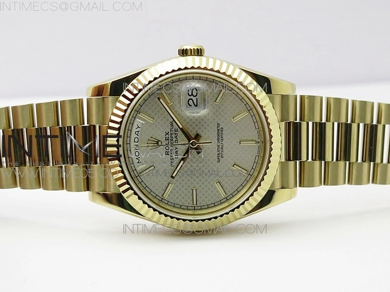 Day-Date 40mm 228239 BP New Dial Version 904 YG Ice Blue Sticks Markers Dial on YG President Bracelet A2836