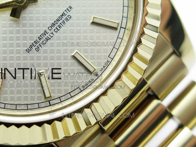 Day-Date 40mm 228239 BP New Dial Version 904 YG Ice Blue Sticks Markers Dial on YG President Bracelet A2836