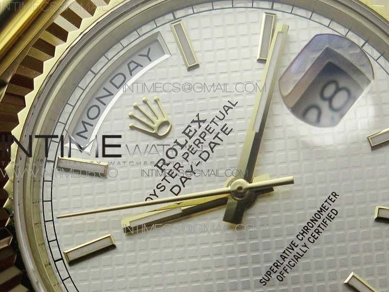 Day-Date 40mm 228239 BP New Dial Version 904 YG Ice Blue Sticks Markers Dial on YG President Bracelet A2836