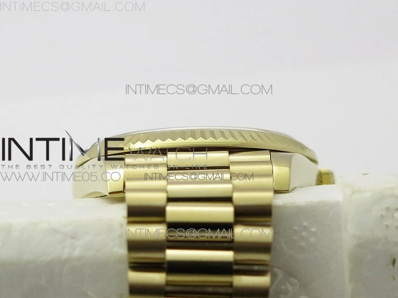 Day-Date 40mm 228239 BP New Dial Version 904 YG Ice Blue Sticks Markers Dial on YG President Bracelet A2836