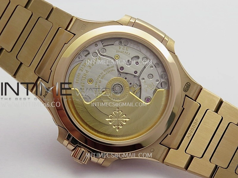 Nautilus 7118 Ladies Diamond Bezel RG DDF 1:1 Best Edition Gold Dial On RG Bracelet Super Clone DD324