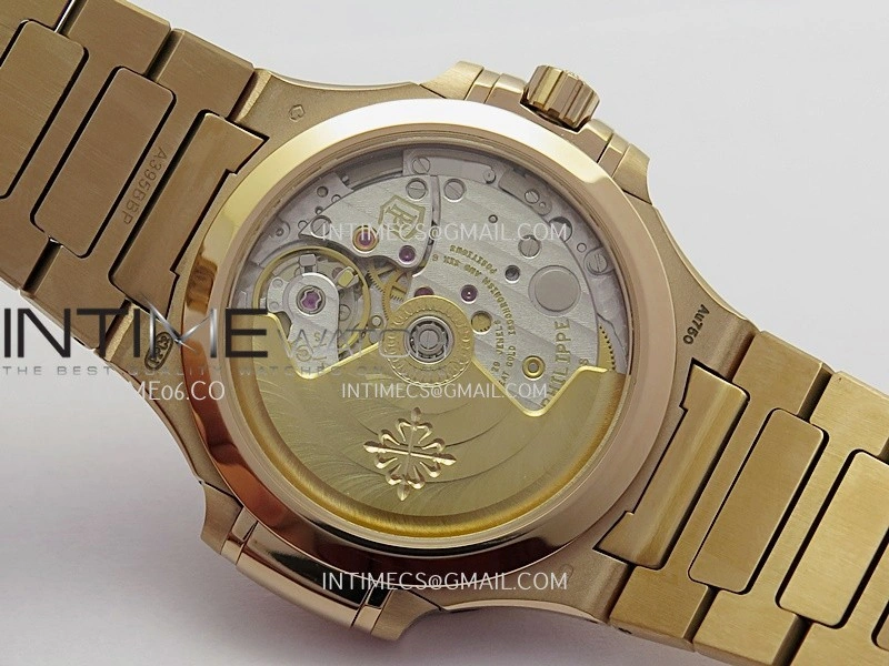Nautilus 7118 Ladies Diamond Bezel RG DDF 1:1 Best Edition Gold Dial On RG Bracelet Super Clone DD324