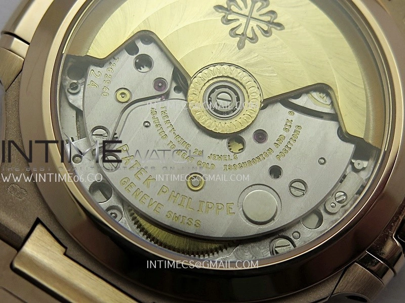 Nautilus 7118 Ladies Diamond Bezel RG DDF 1:1 Best Edition Gold Dial On RG Bracelet Super Clone DD324