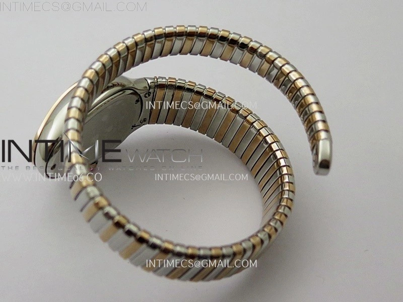 Serpenti 35mm Diamond Bezel SS RG BVF 1:1 Best Edition Black Dial on SS RG Bracelet Ronda Quartz