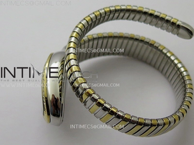 Serpenti 35mm Diamond Bezel SS YG BVF 1:1 Best Edition Black Dial on SS YG Bracelet Ronda Quartz