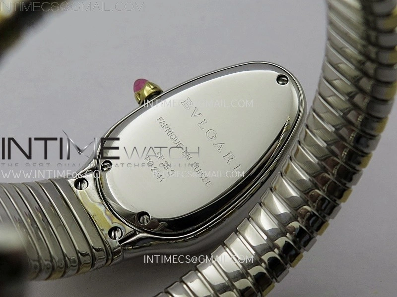 Serpenti 35mm Diamond Bezel SS YG BVF 1:1 Best Edition Black Dial on SS YG Bracelet Ronda Quartz