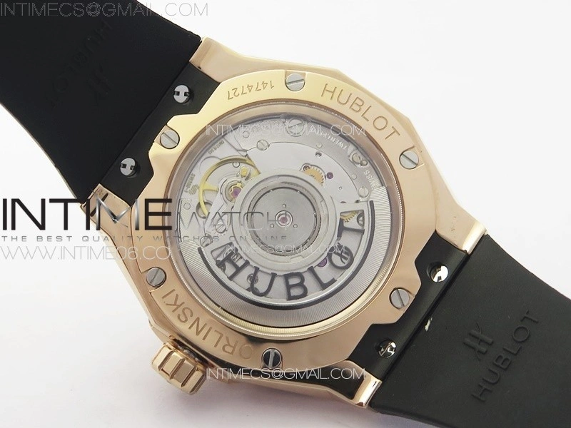 Classic Fusion Orlinski SS Full Real Diamonds RG B50F 1:1 Best Edition Black Faceted Dial on Black Rubber Strap A2892