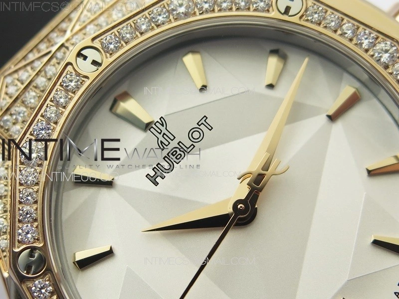Classic Fusion Orlinski SS Full Real Diamonds RG B50F 1:1 Best Edition White Faceted Dial on Black Rubber Strap A2892