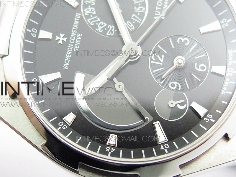 Overseas Dual Time Power Reserve TWA Best Edition Black Dial on Black Rubber Strap A1222