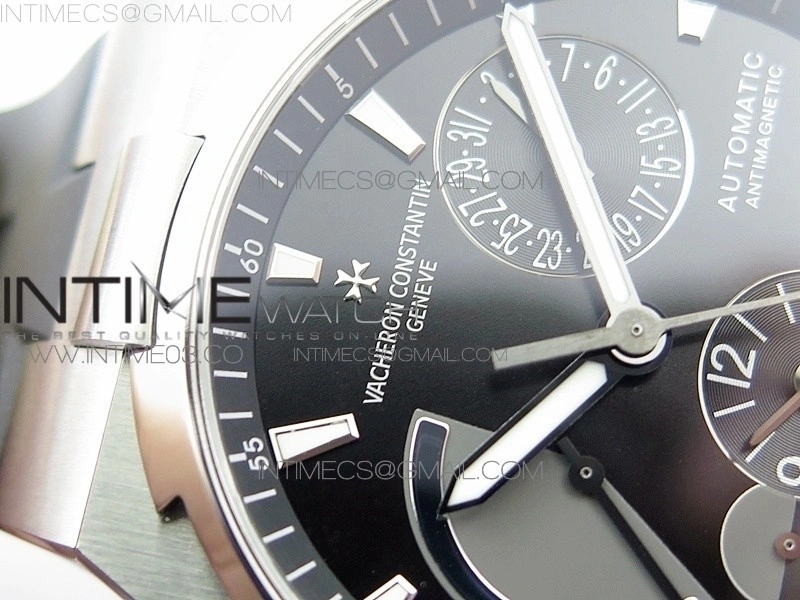 Overseas Dual Time Power Reserve TWA Best Edition Black Dial on Black Rubber Strap A1222