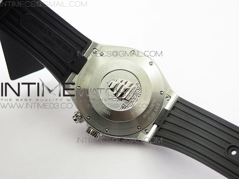 Overseas Dual Time Power Reserve TWA Best Edition Black Dial on Black Rubber Strap A1222