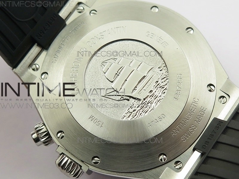 Overseas Dual Time Power Reserve TWA Best Edition Black Dial on Black Rubber Strap A1222