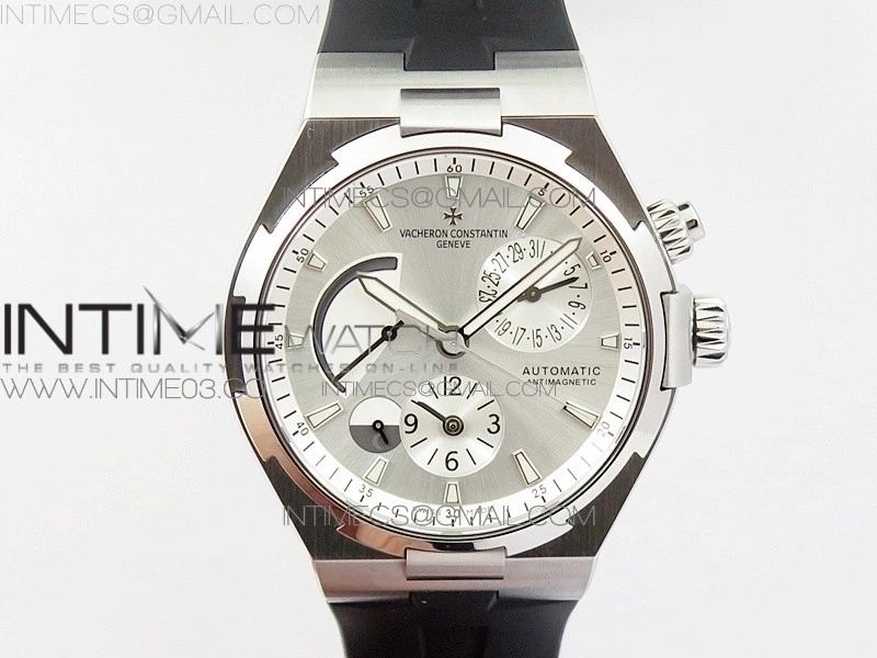 Overseas Dual Time Power Reserve TWA Best Edition White Dial on Black Rubber Strap A1222