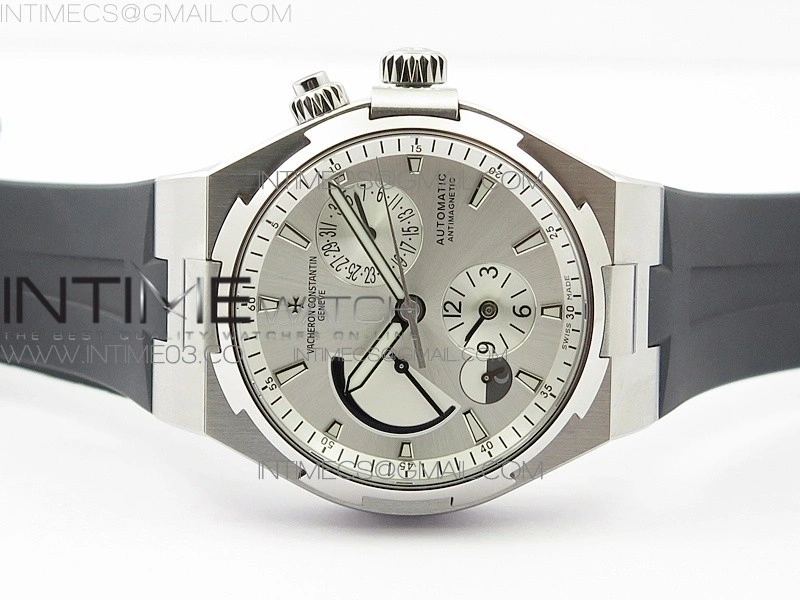 Overseas Dual Time Power Reserve TWA Best Edition White Dial on Black Rubber Strap A1222
