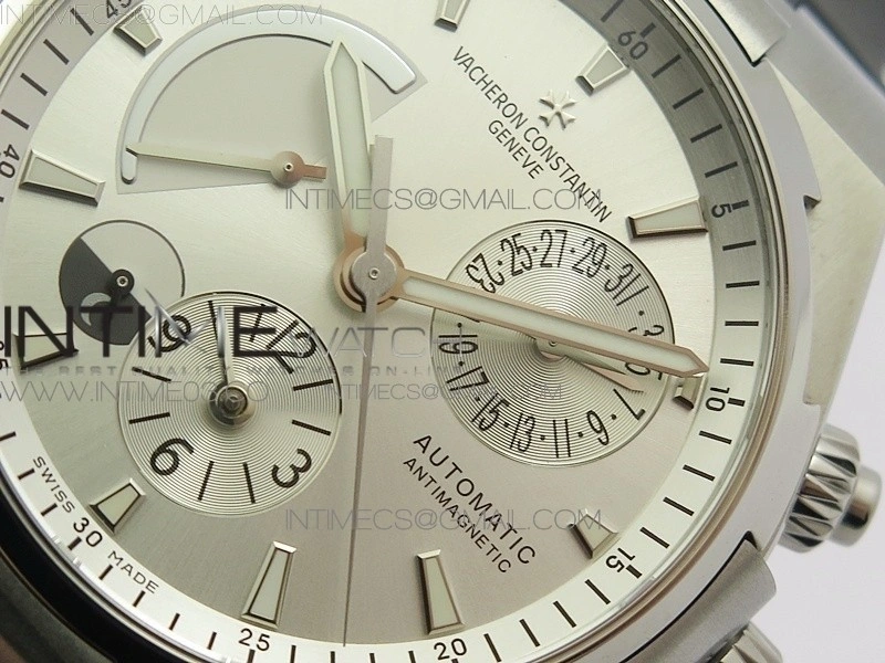 Overseas Dual Time Power Reserve TWA Best Edition White Dial on Black Rubber Strap A1222