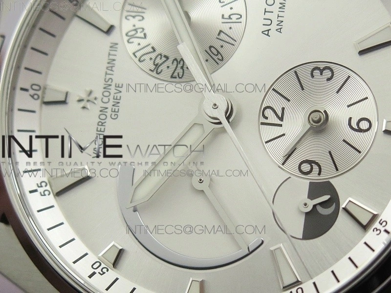 Overseas Dual Time Power Reserve TWA Best Edition White Dial on Black Rubber Strap A1222