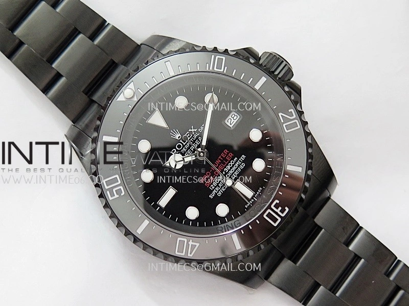 Sea-Dweller 126660 Blaken Style01 BP Best Edition Black Dial On DLC Bracelet SH3135