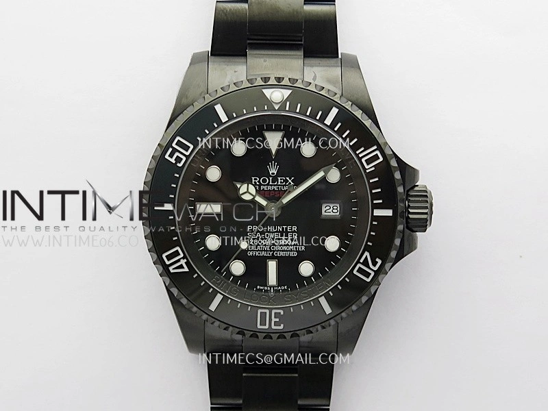Sea-Dweller 126660 Blaken Style02 BP Best Edition Black Dial On DLC Bracelet SH3135