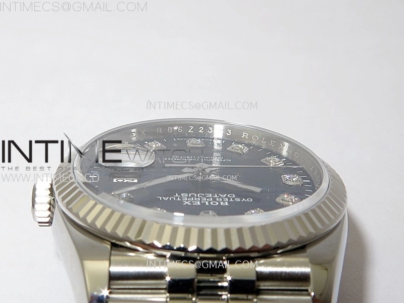 DateJust 36 SS 126234 VSF 1:1 Best Edition 904L Steel Blue Fluted Dial Diamonds Markers on Jubilee Bracelet VS3235