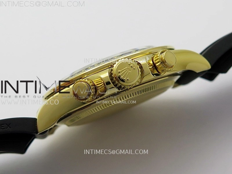 Daytona 126518 QF Gain Weight 1:1 Best Edition Black Dial Gold Subdial Diamonds Markers on Oysterflex Strap SH4131 V11