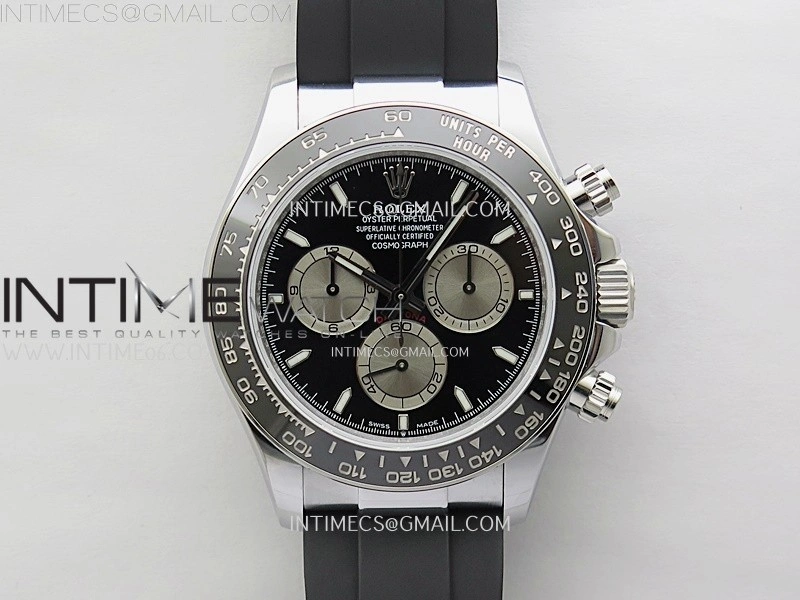 Daytona 126519 QF Gain Weight 1:1 Best Edition Black Dial Silver Subdial Sticks Markers on Oysterflex Strap SH4131 V11
