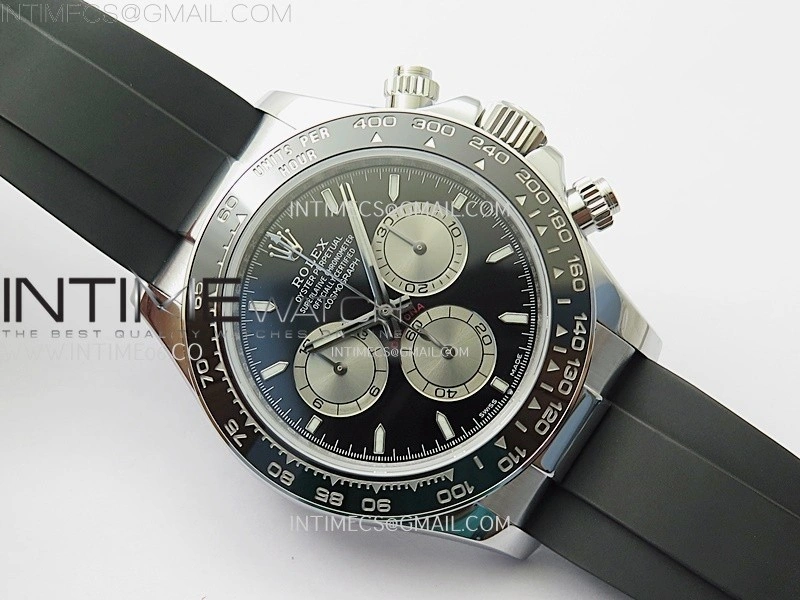 Daytona 126519 QF Gain Weight 1:1 Best Edition Black Dial Silver Subdial Sticks Markers on Oysterflex Strap SH4131 V11