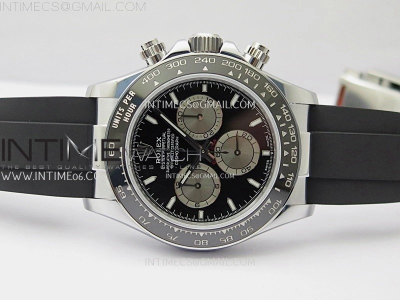 Daytona 126519 QF Gain Weight 1:1 Best Edition Black Dial Silver Subdial Sticks Markers on Oysterflex Strap SH4131 V11