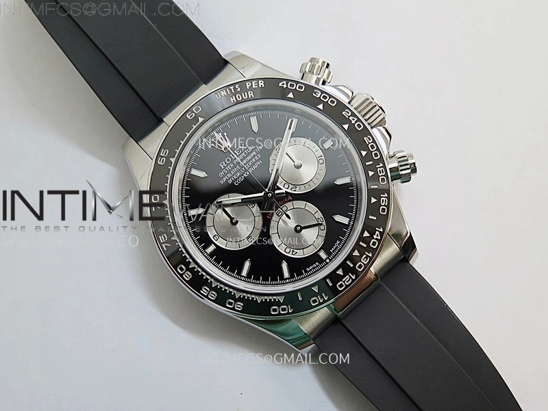 Daytona 126519 QF Gain Weight 1:1 Best Edition Black Dial Silver Subdial Sticks Markers on Oysterflex Strap SH4131 V11