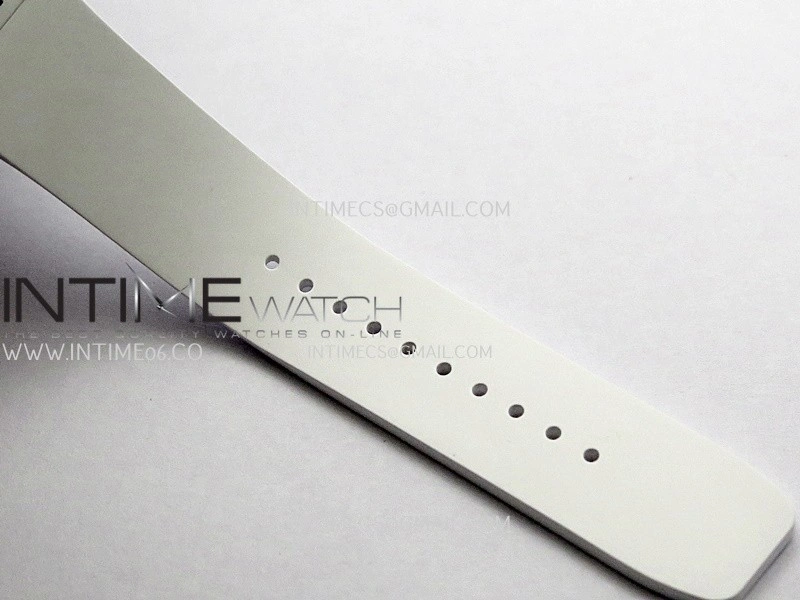 RM07 Real White Ceramic Diamond Bezel YG ZF Best Edition Black MOP Diamond Skeleton Dial On White Rubber Strap Asian CRMA2 Clone