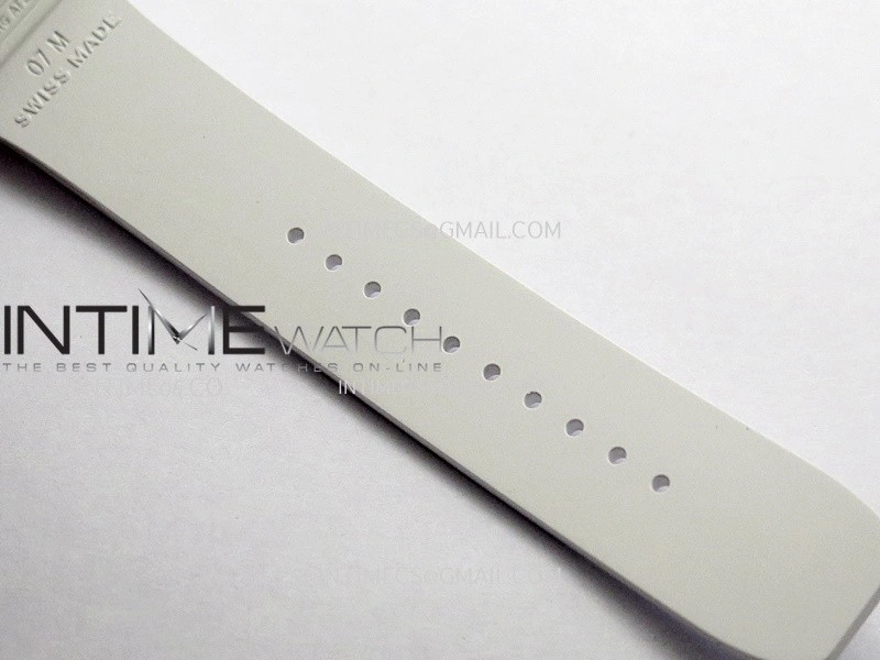 RM07 Real White Ceramic Diamond Bezel YG ZF Best Edition Black MOP Diamond Skeleton Dial On White Rubber Strap Asian CRMA2 Clone