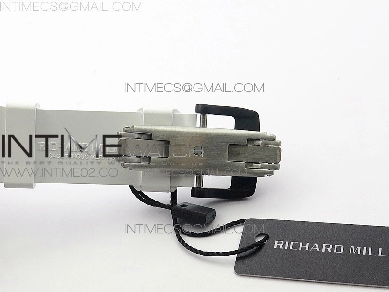 RM055 Carbon Case KVF Best Edition Carbon Bezel Skeleton Dial Black Crown on White Rubber Strap MIYOTA8215