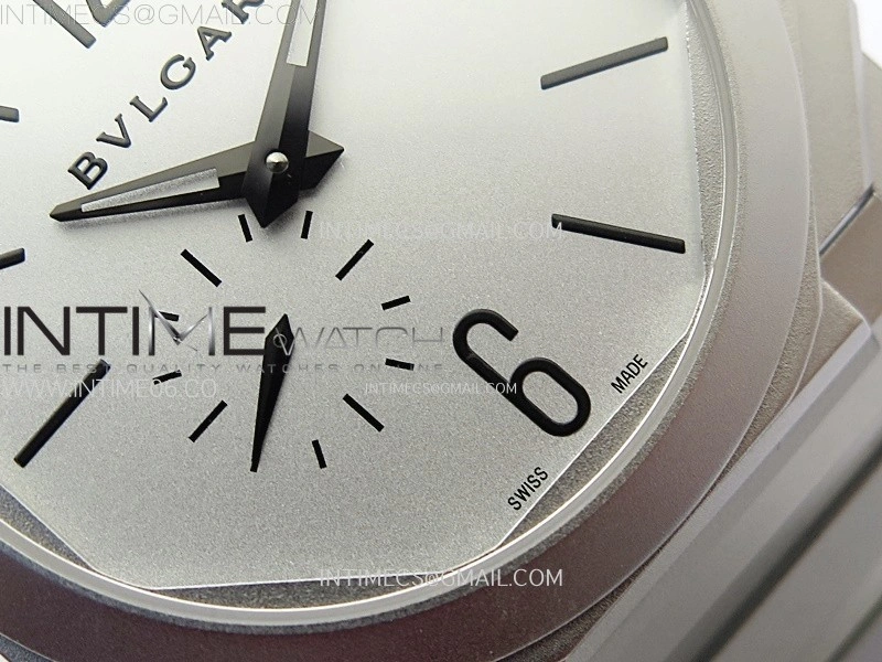 Octo Finissimo Satin-polished steel BVF 1:1 Best Edition Silver Dial on Satin-polished steel Bracelet Asian Micro Rotor Movement