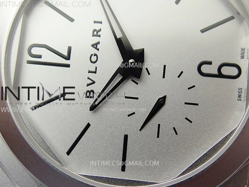 Octo Finissimo Satin-polished steel BVF 1:1 Best Edition Silver Dial on Satin-polished steel Bracelet Asian Micro Rotor Movement