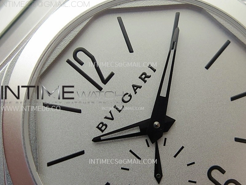 Octo Finissimo Satin-polished steel BVF 1:1 Best Edition Silver Dial on Satin-polished steel Bracelet Asian Micro Rotor Movement