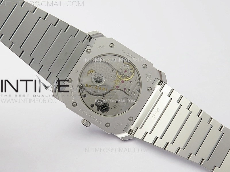Octo Finissimo Satin-polished steel BVF 1:1 Best Edition Silver Dial on Satin-polished steel Bracelet Asian Micro Rotor Movement