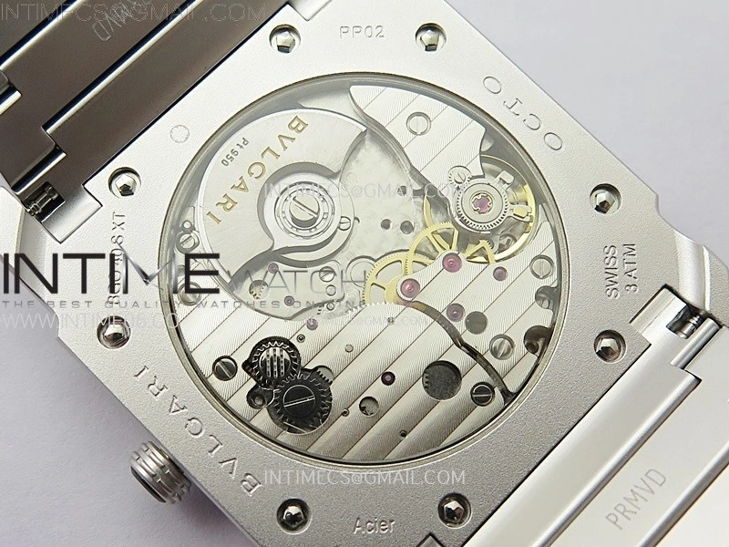 Octo Finissimo Satin-polished steel BVF 1:1 Best Edition Silver Dial on Satin-polished steel Bracelet Asian Micro Rotor Movement