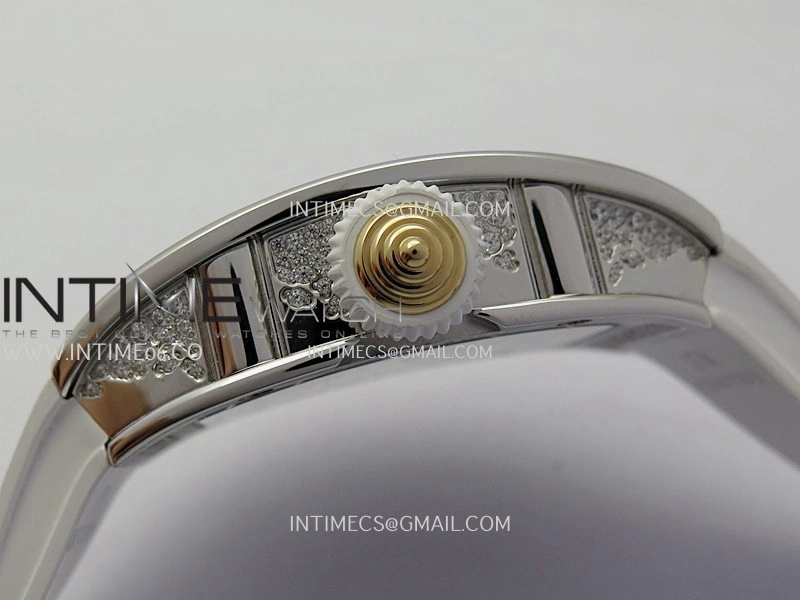 RM07 Paved Snowflake Cut Diamonds SS ZF Best Edition White MOP Diamond Skeleton Dial On White Rubber Strap Asian CRMA2 Clone