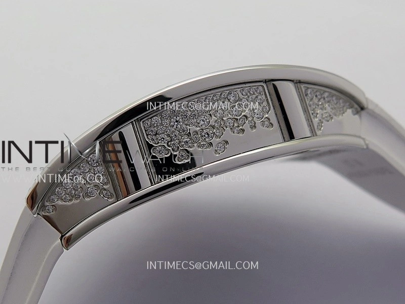 RM07 Paved Snowflake Cut Diamonds SS ZF Best Edition White MOP Diamond Skeleton Dial On White Rubber Strap Asian CRMA2 Clone