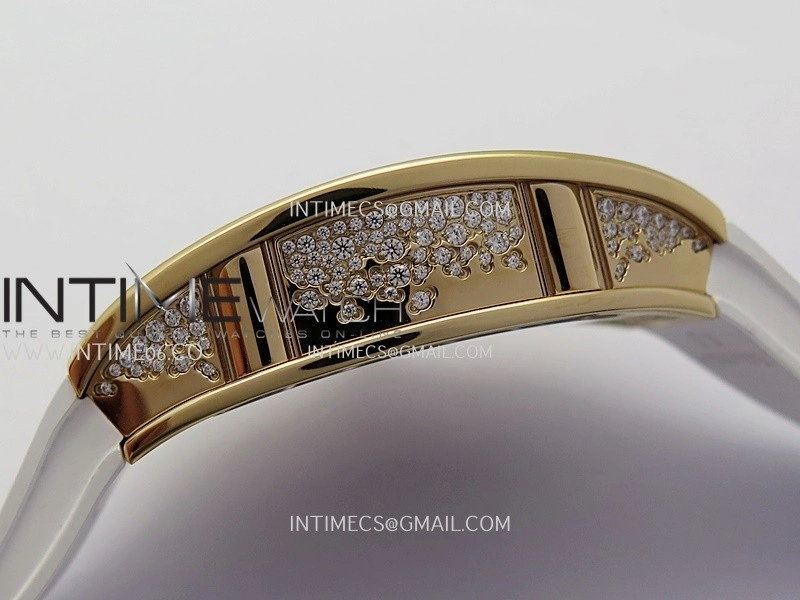 RM07 Paved Snowflake Cut Diamonds RG ZF Best Edition White MOP Diamond Skeleton Dial On White Rubber Strap Asian CRMA2 Clone