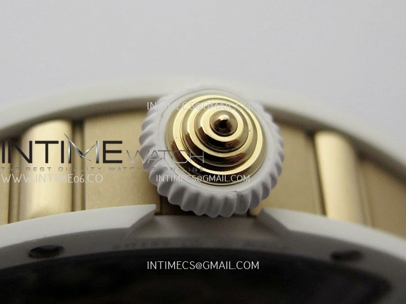 RM07 Real White Ceramic RG ZF Best Edition White MOP Diamond Skeleton Dial On White Rubber Strap Asian CRMA2 Clone