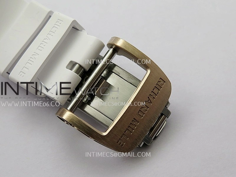 RM07 Real White Ceramic RG ZF Best Edition White MOP Diamond Skeleton Dial On White Rubber Strap Asian CRMA2 Clone