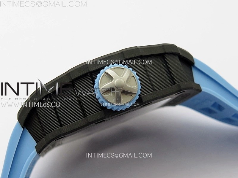 RM053-01 Real Forge Carbon JBF Best Edition Skeleton Dial on Blue Rubber Strap Asian Movement