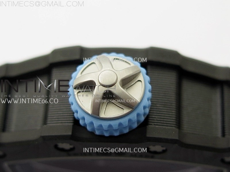 RM053-01 Real Forge Carbon JBF Best Edition Skeleton Dial on Blue Rubber Strap Asian Movement