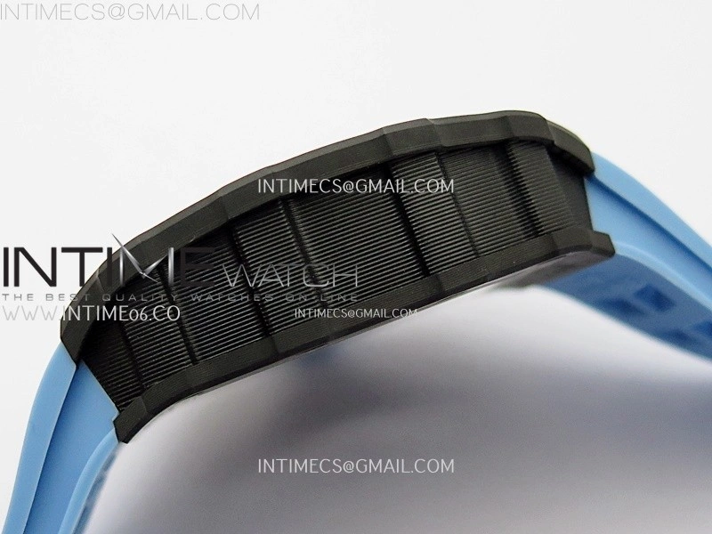 RM053-01 Real Forge Carbon JBF Best Edition Skeleton Dial on Blue Rubber Strap Asian Movement